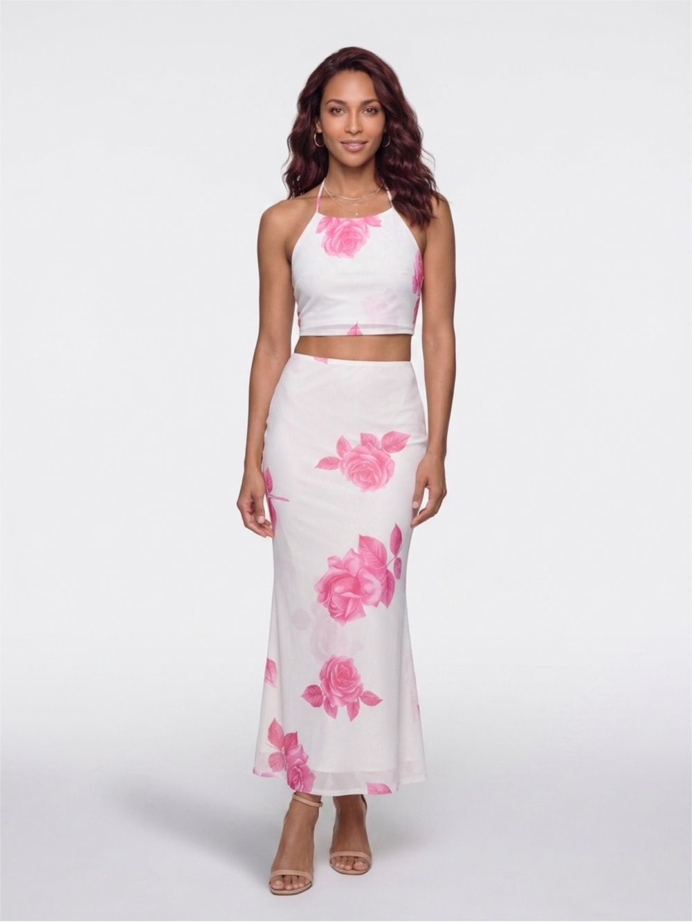 Princess Polly floral maxi skirt set size 6 new without tags